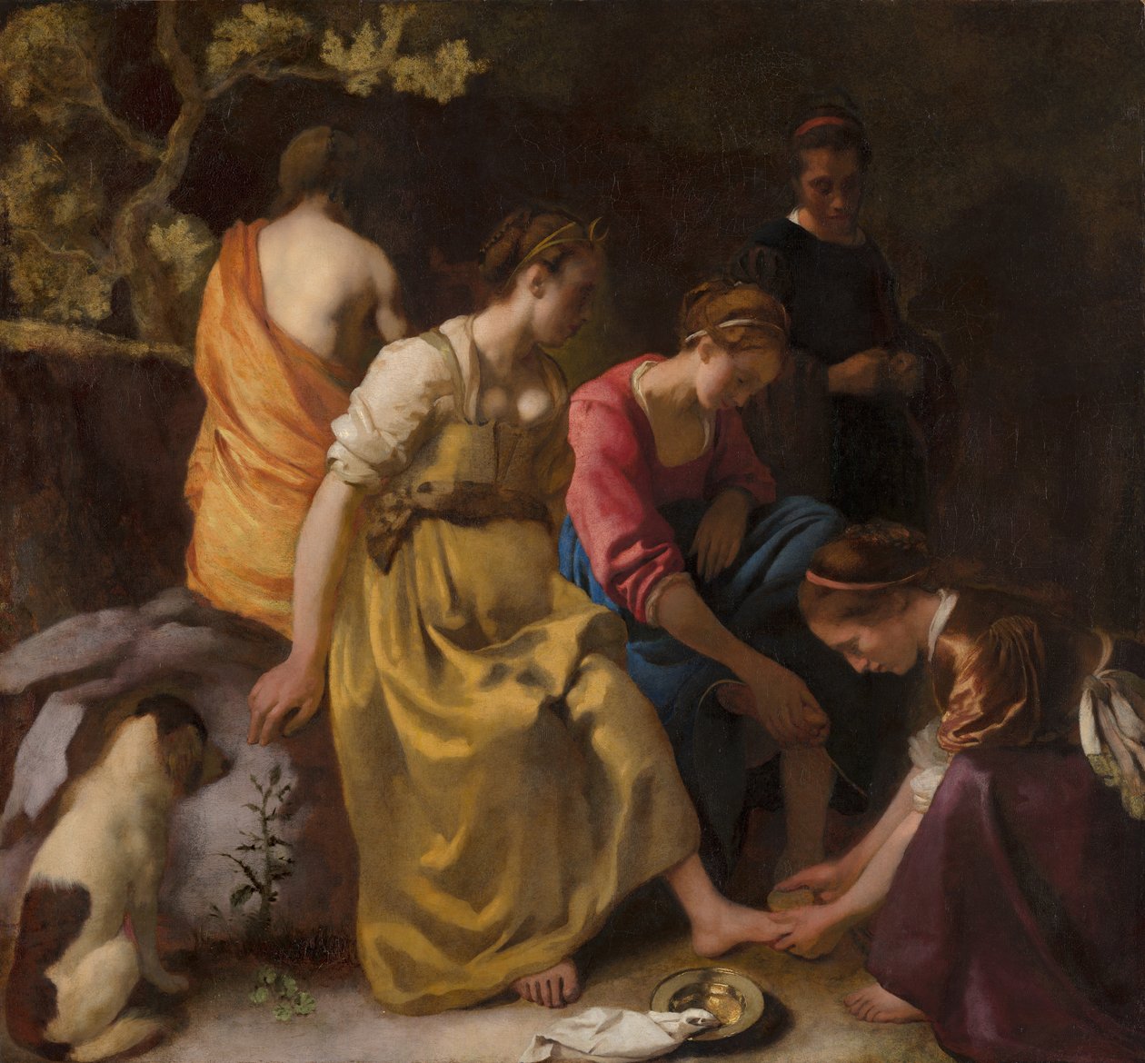 Diana og hendes ledsagere, ca. 1655-56 (olie på lærred) af Johannes Vermeer