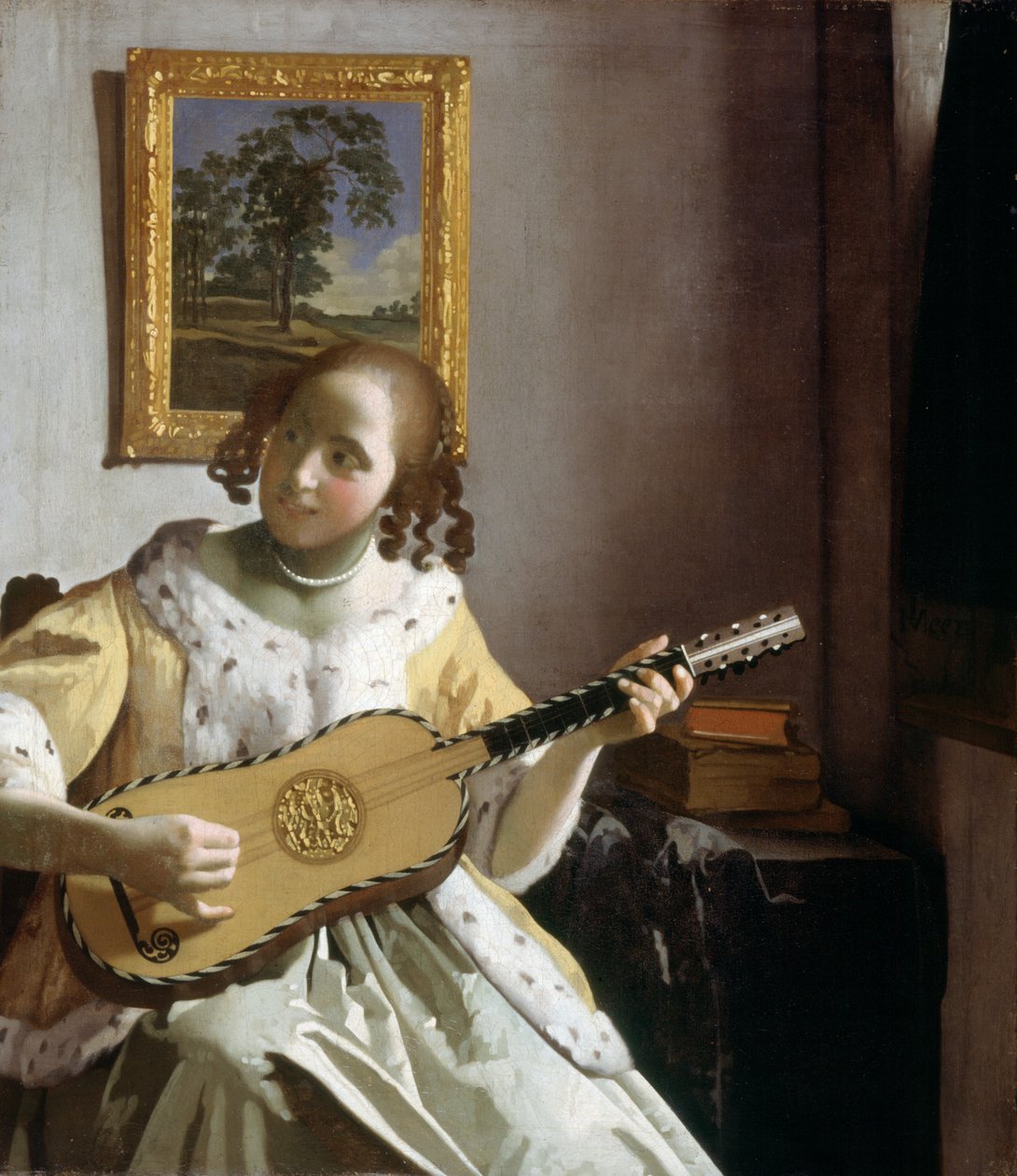 Guitarspilleren (olie på lærred) af Jan Vermeer van Delft