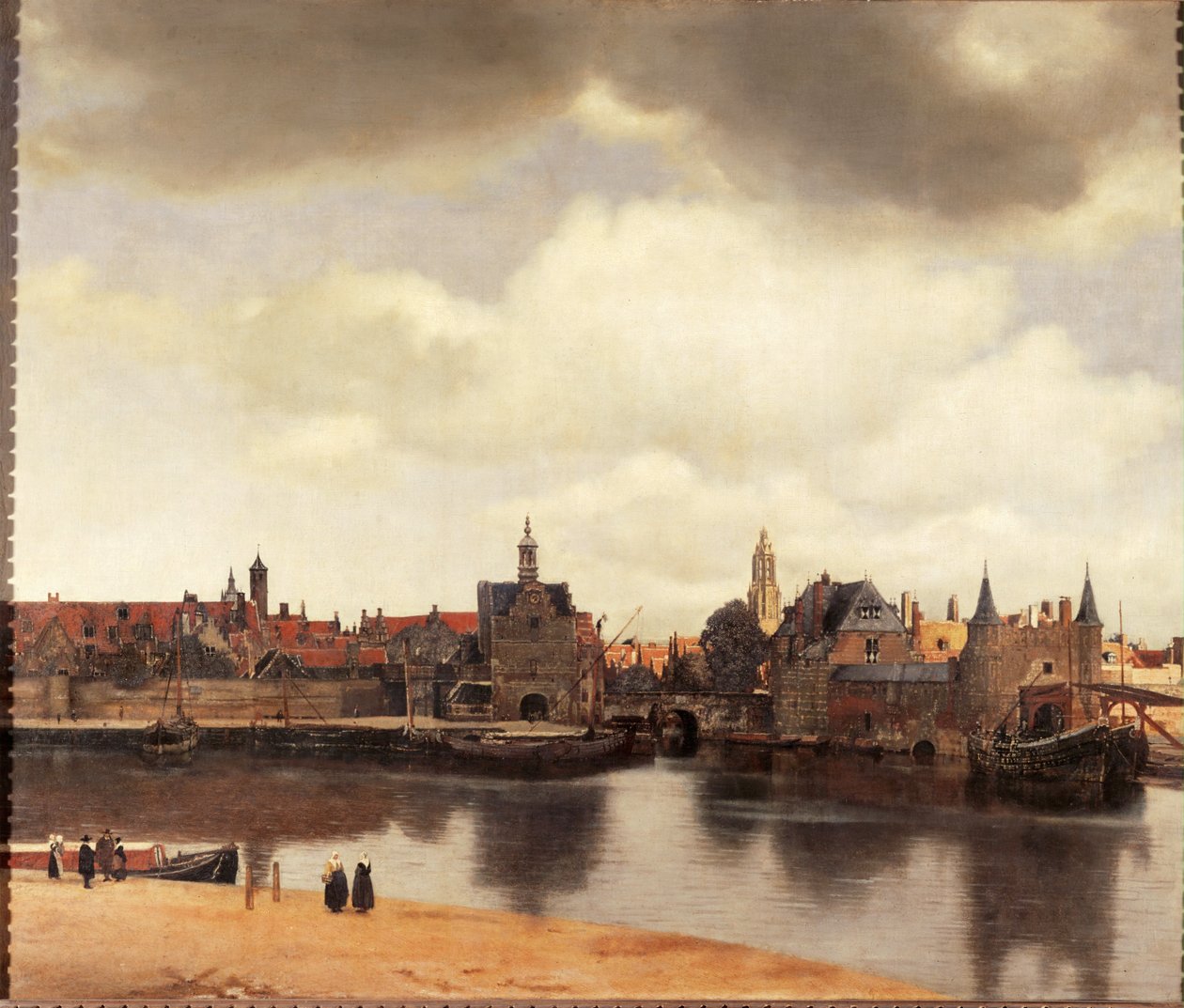 Udsigt over Delft, Holland, efter branden (olie på lærred) af Jan (1632-75) Vermeer
