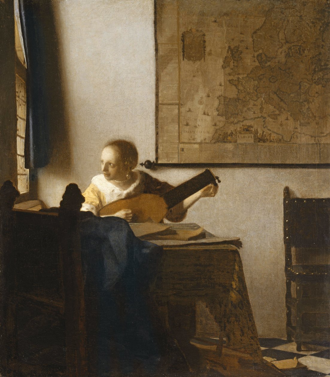 Kvinde med en lut, ca. 1662-1663 (olie på lærred) af Johannes Vermeer