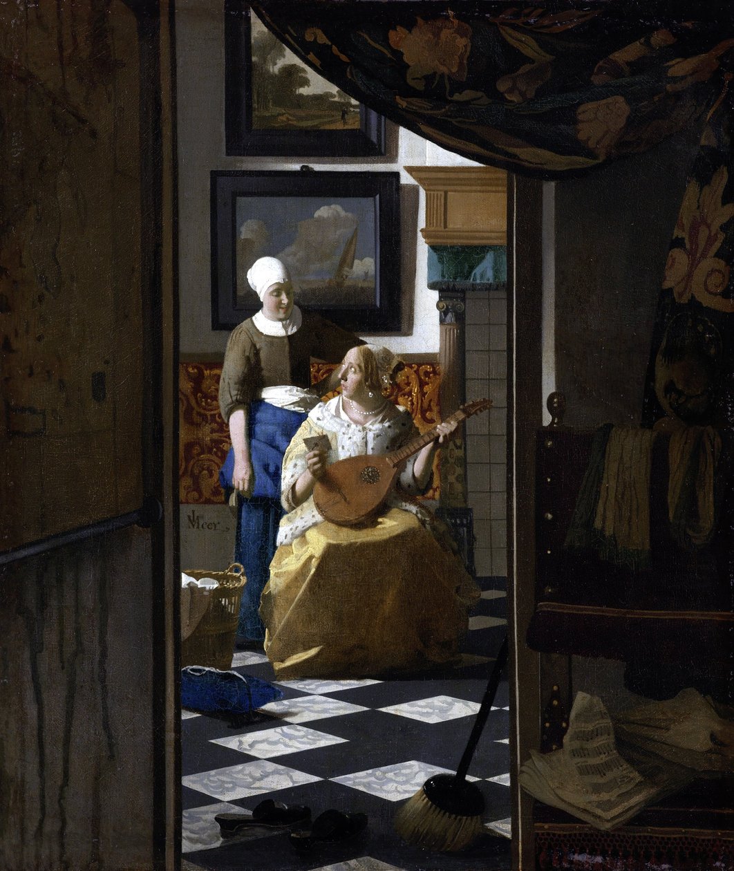 Kærlighedsbrevet, ca. 1669-70 (olie på lærred) af Johannes Vermeer