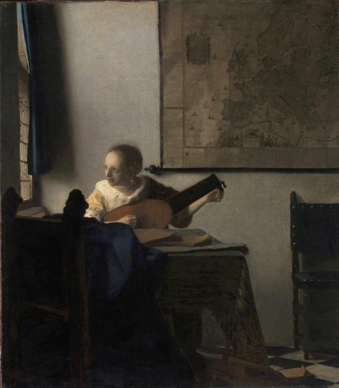 The Woman in the Lute - Maleri af Johannes Vermeer (Vermeer de Delft) (1632-1675), olie på lærred, ca. 1663, 51,4x45,7 cm. Metropolitan Museum of Art, New York af Johannes Vermeer