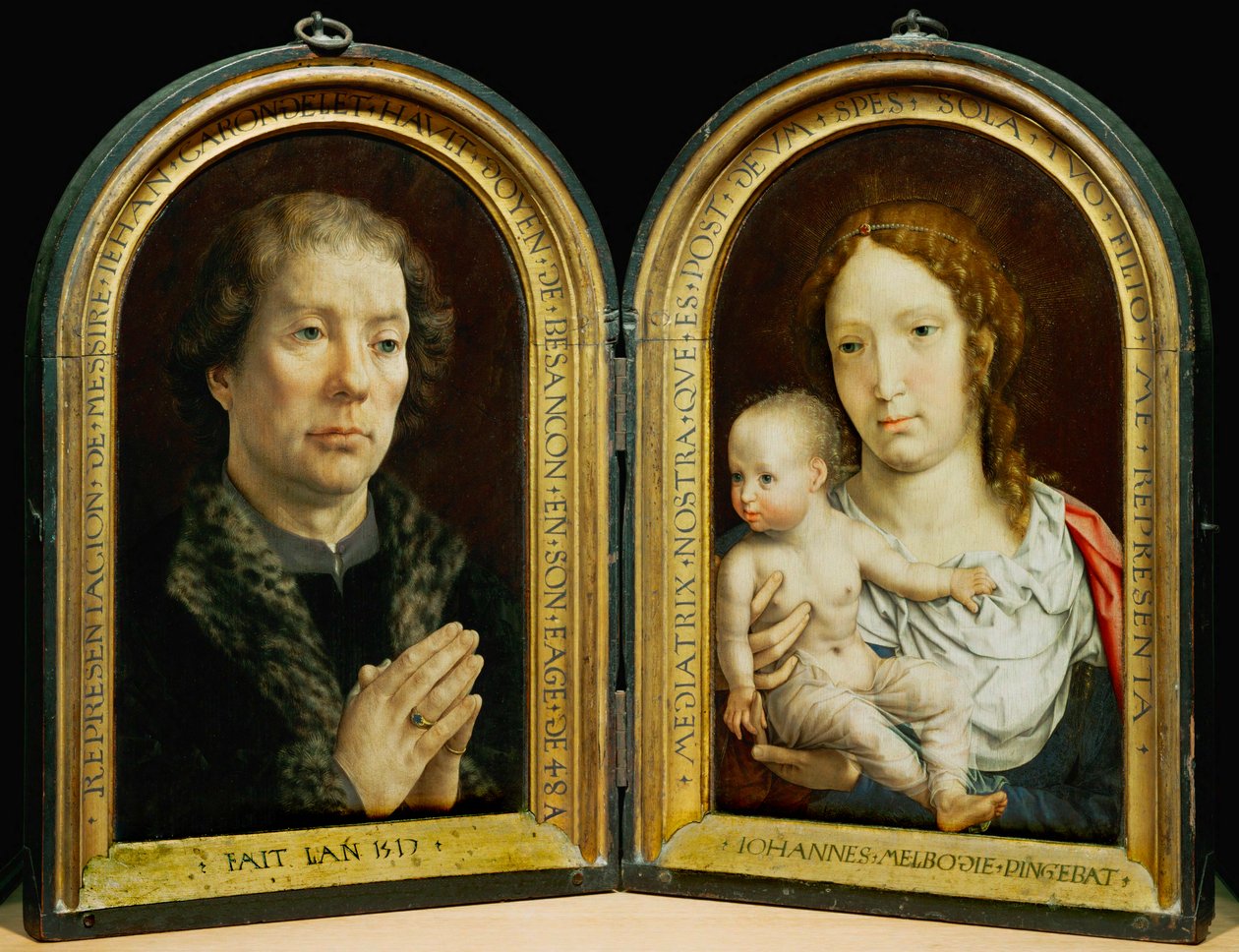 Carondelet Diptych. Til venstre: Jean Carondelet ... af Jan (c.1472 c.1533) Gossaert