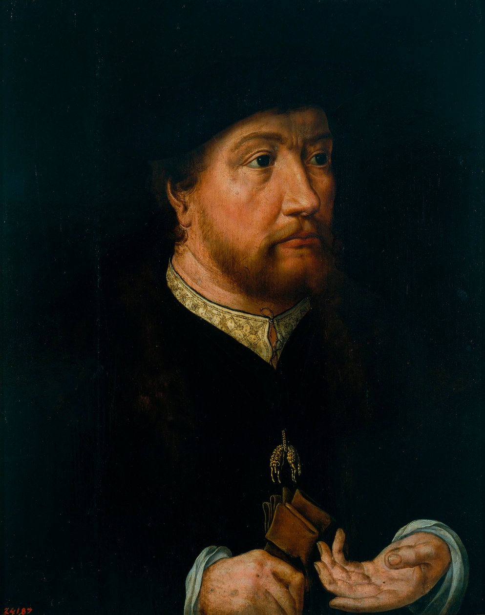 Henrik III af Nassau Breda (Nassau-Breda) (1483-1538) - Henrik III af Nassau-Breda - Maleri af Jan Gossaert (eller Gossart, dit Mabuse) (ca. 1478-1532) - ca. 1531 - Olie på træ - 44x3 - Nationalmuseet for kunst i Catalonien, Barcelona af Jan (c.1472 c.1533) Gossaert