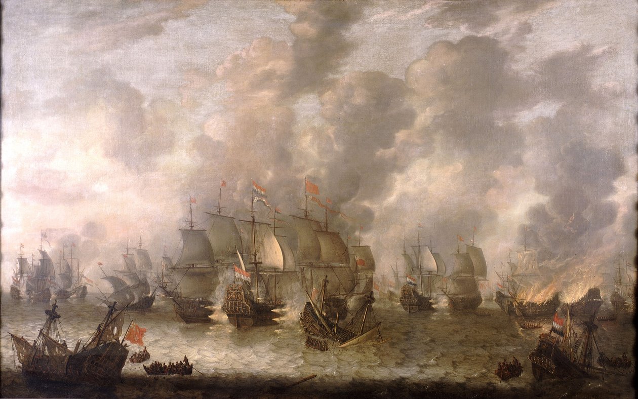 Slaget ved Scheveningen, 31. juli 1653, ca. 1654 (olie på lærred) af Jan Abrahamsz. Beerstraaten
