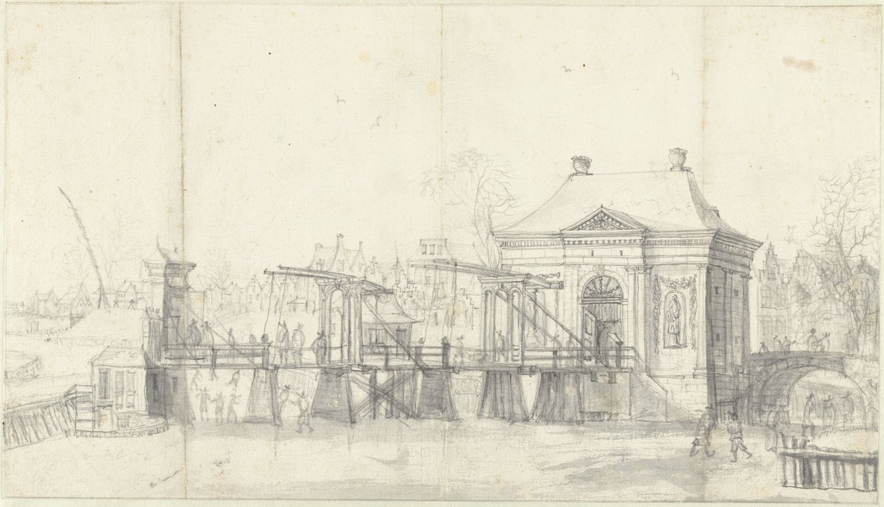 Heiligewegspoort i Amsterdam om vinteren af Jan Abrahamsz. Beerstraten