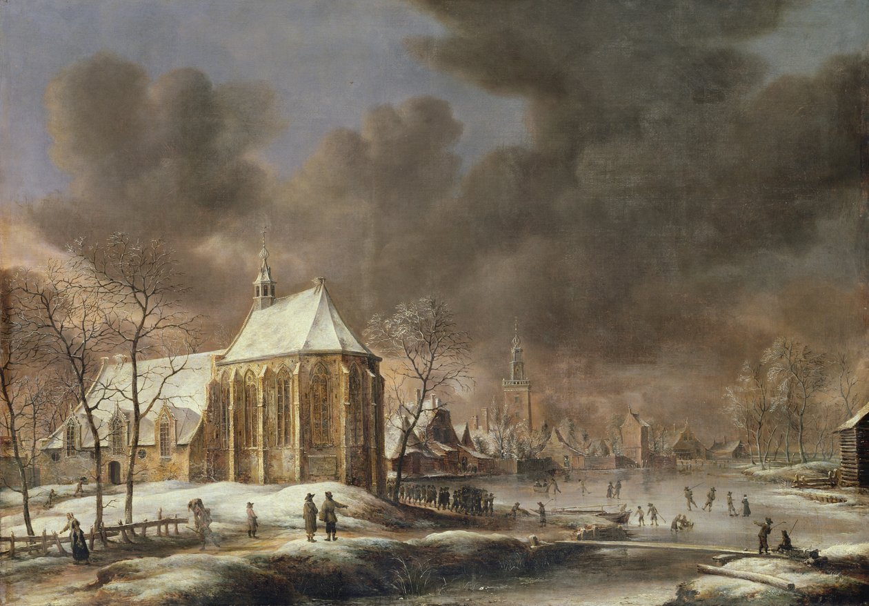 Nieukoop kirke af Jan Abrahamsz. Beerstraten