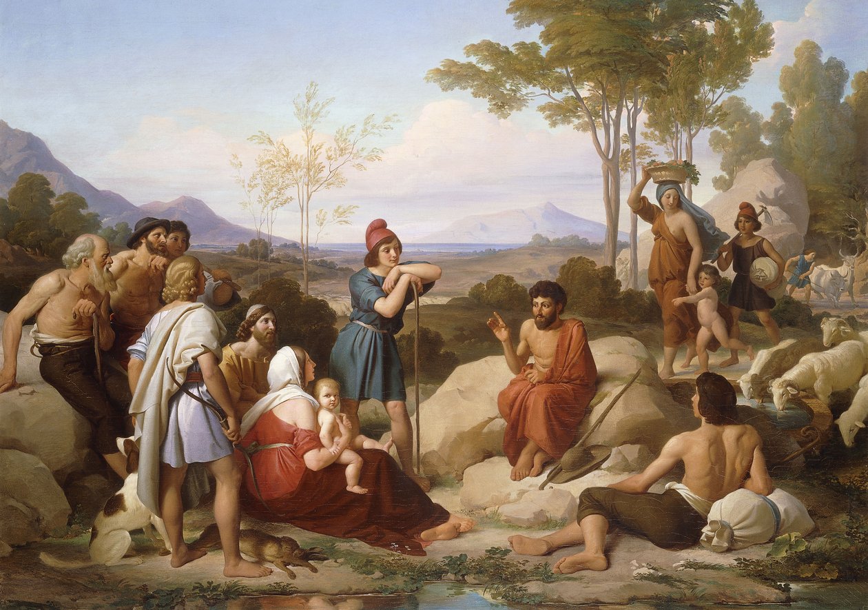 Aesop fortæller en fabel, af Jan Adam Janszoon Kruseman