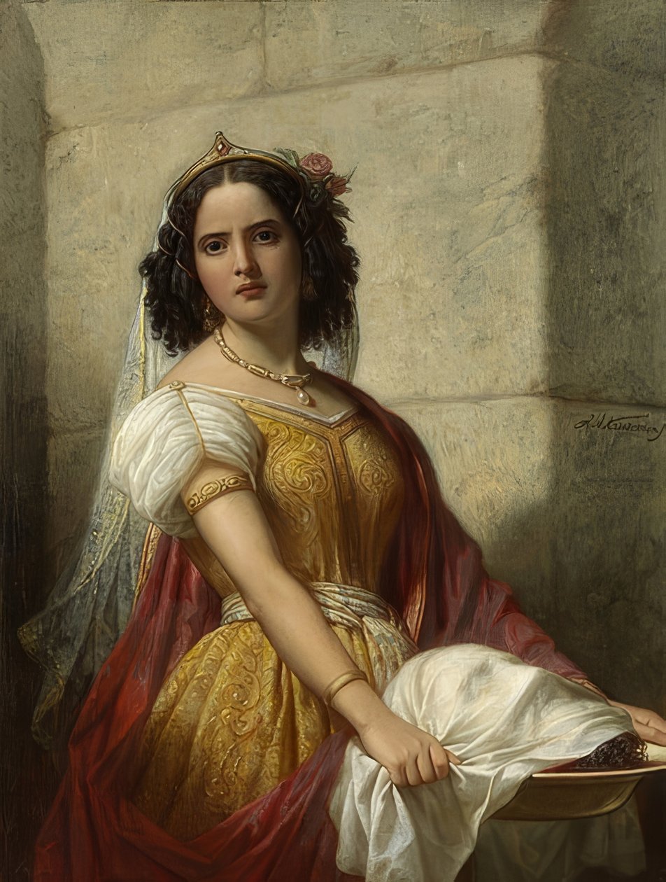 Salome med Johannes Døberens hoved. Omkring 1861 af Jan Adam Janszoon Kruseman