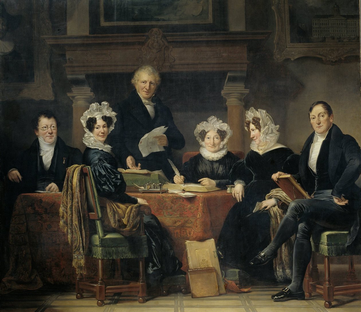 Regents and Regentesses of the Spedalske Asyl, Amsterdam, 1834-35 af Jan Adam Kruseman