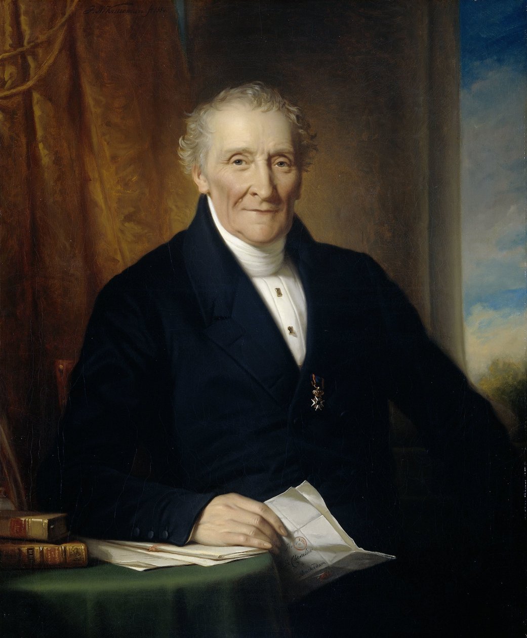 Rodolphe le Chevalier (1777-1865), Amsterdam-købmand og en af tre grundlæggere af Holland Railroad Company af Jan Adam Kruseman