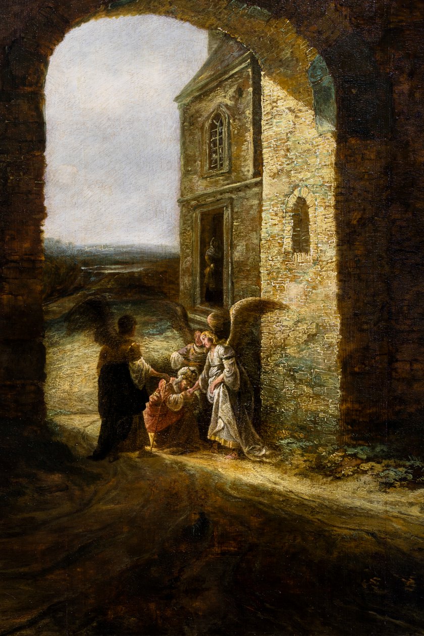 Tre engles tilsynekomst for Abraham af Jan Aertsen Marienhof