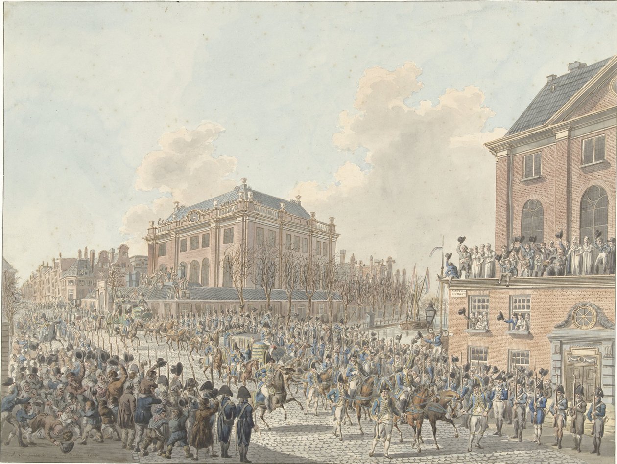 Louis Napoleons ankomst til Amsterdam den 20. april 1808 af Jan Anthonie Langendijk Dzn (signed by artist)