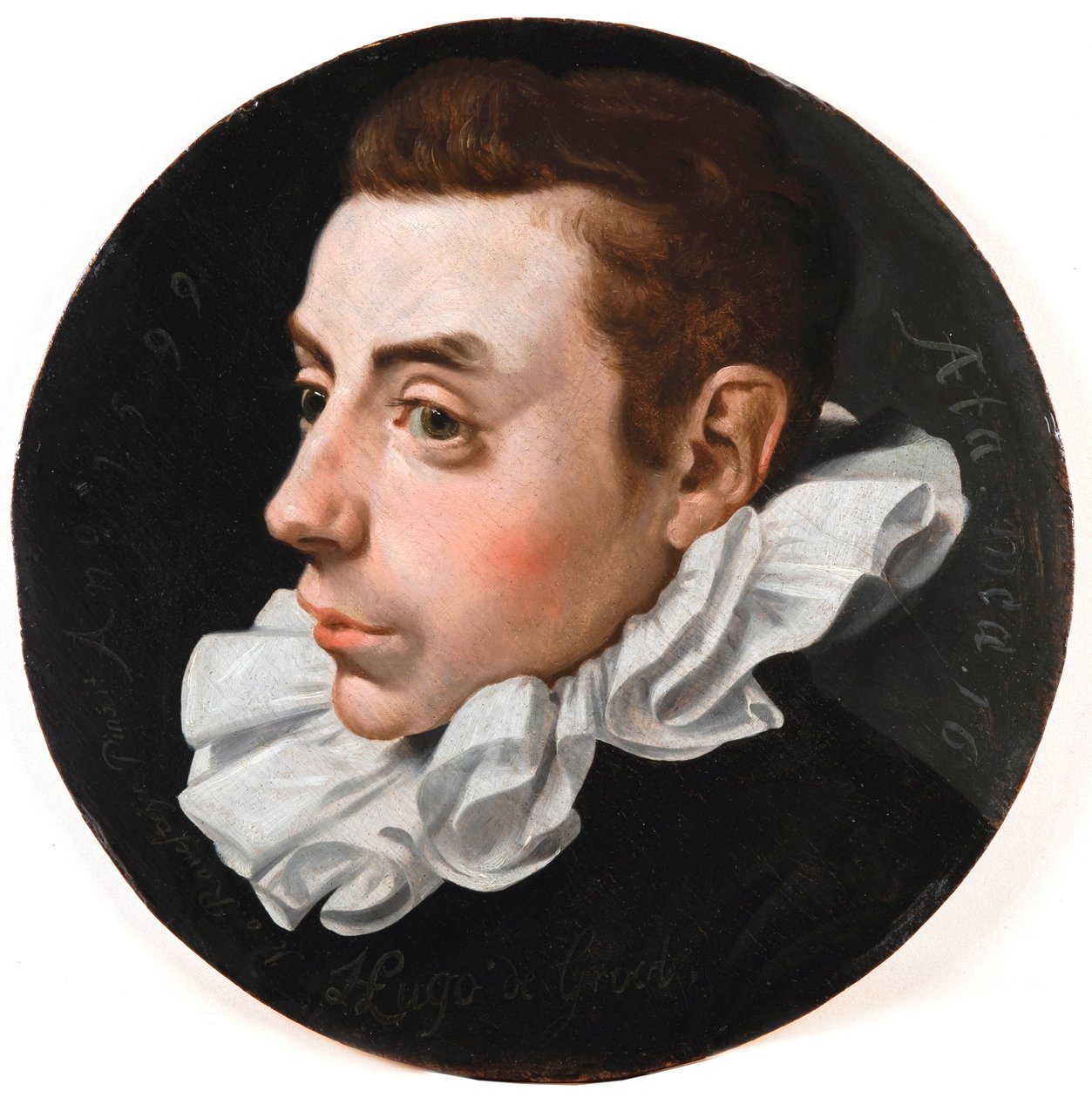""Portræt af Hugo Grotius i en alder af seksten"" (Huig de Groot eller Hugo de Groot af Jan Anthonisz. van Ravesteyn