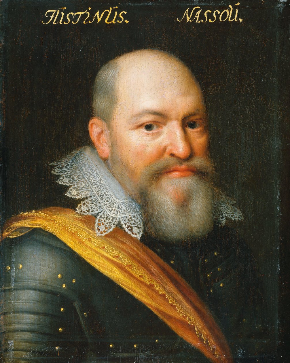 Portræt af Justinus van Nassau, uægte søn af prins William I og Eva Elinx af Jan Antonisz van Ravesteyn (workshop of)
