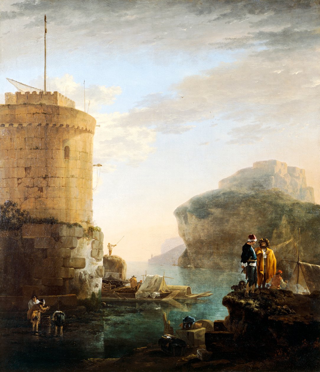 Havnescene (olie på lærred) af Jan Asselijn