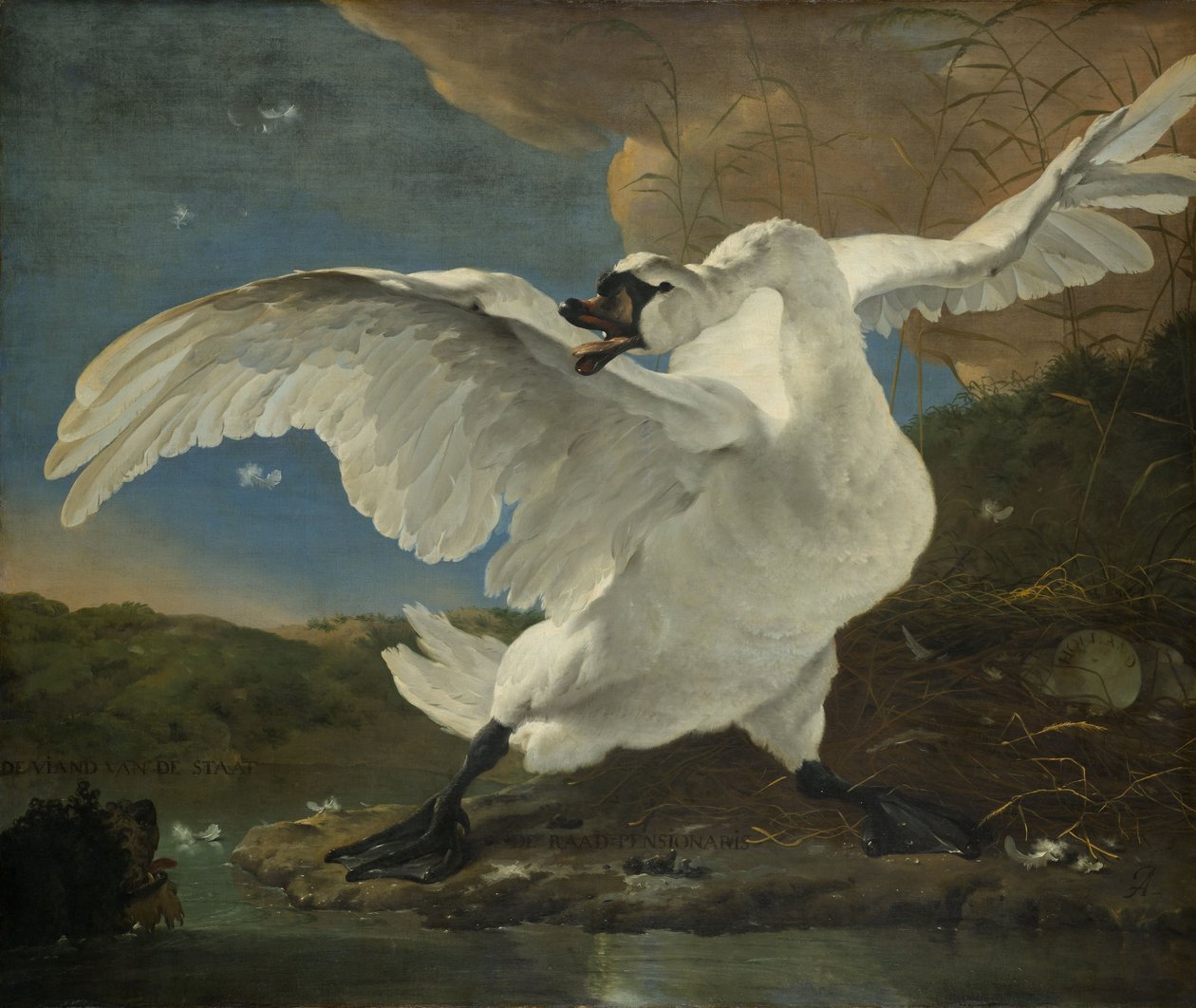 Den truede svane, c.1650 af Jan Asselyn