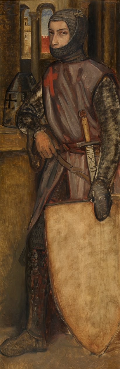 Godfrey of Bouillon (olie på panel) af Jan August Hendrik Baron Leys