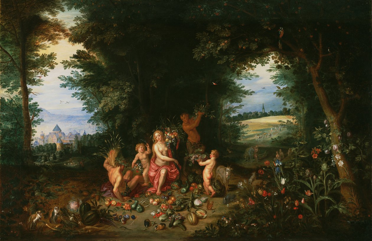 Landskab med Ceres (Allegori på Jorden) af Jan & Balen Hendrik van (1575-1632) Brueghel