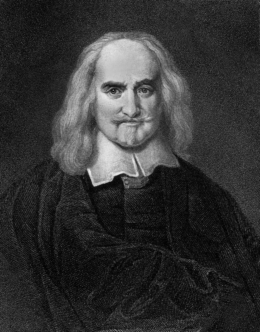 Thomas Hobbes (1588-1679) engelsk filosof, gravering af Jan Baptist (after) Jaspers