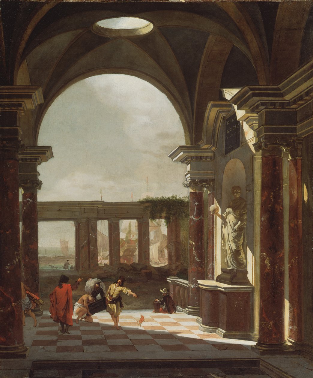Arkitektonisk capriccio med orientalske figurer af Jan Baptist Weenix