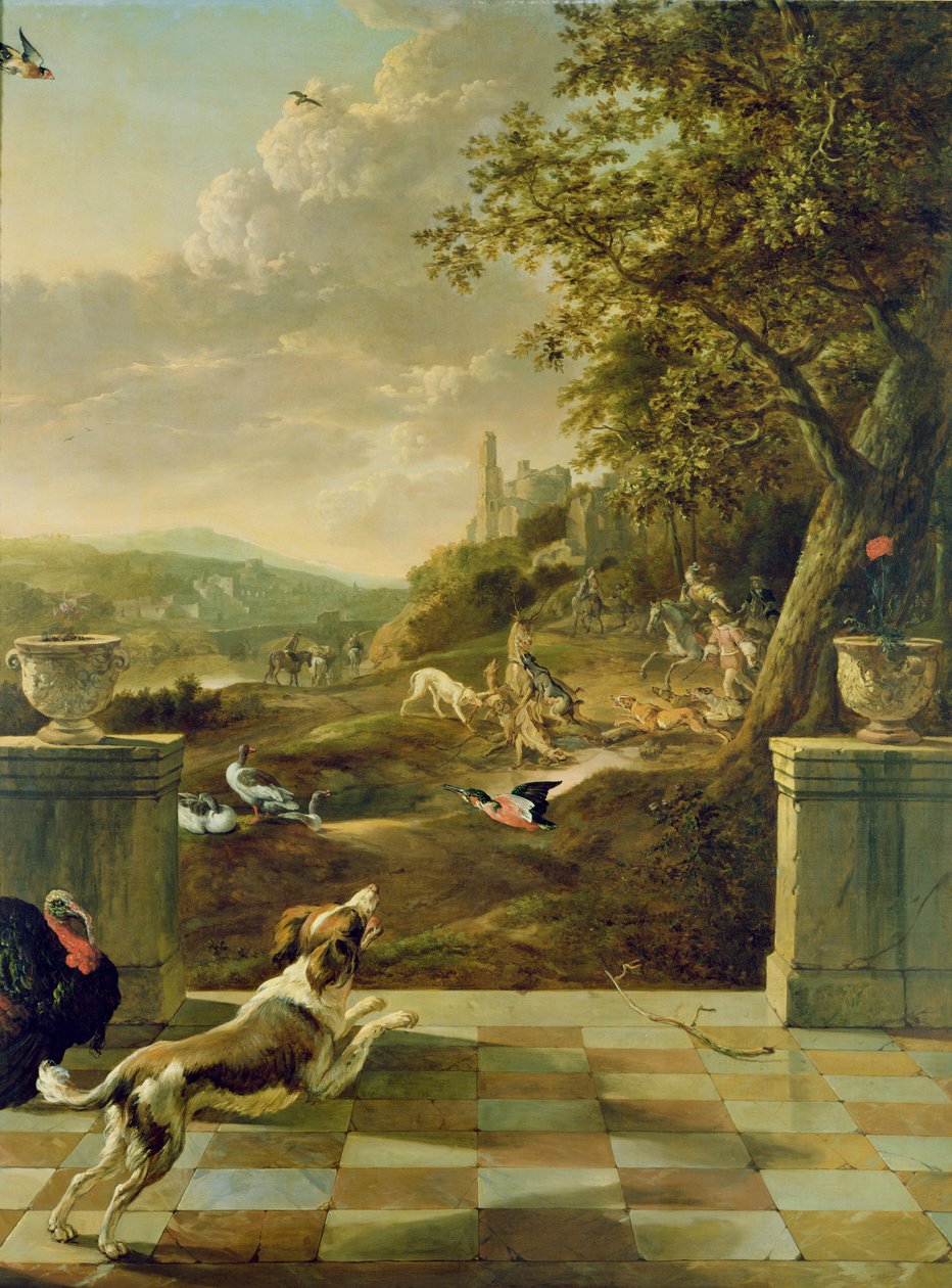 Jagtscene af Jan Baptist Weenix