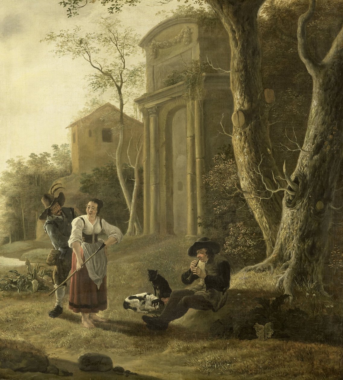 The Piper (Hyrdescene med Shawm Player fløjtespiller) af Jan Baptist Wolfaerts
