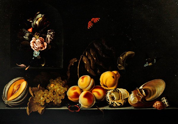 Et stilleben af druer af Jan Baptist van Fornenburgh