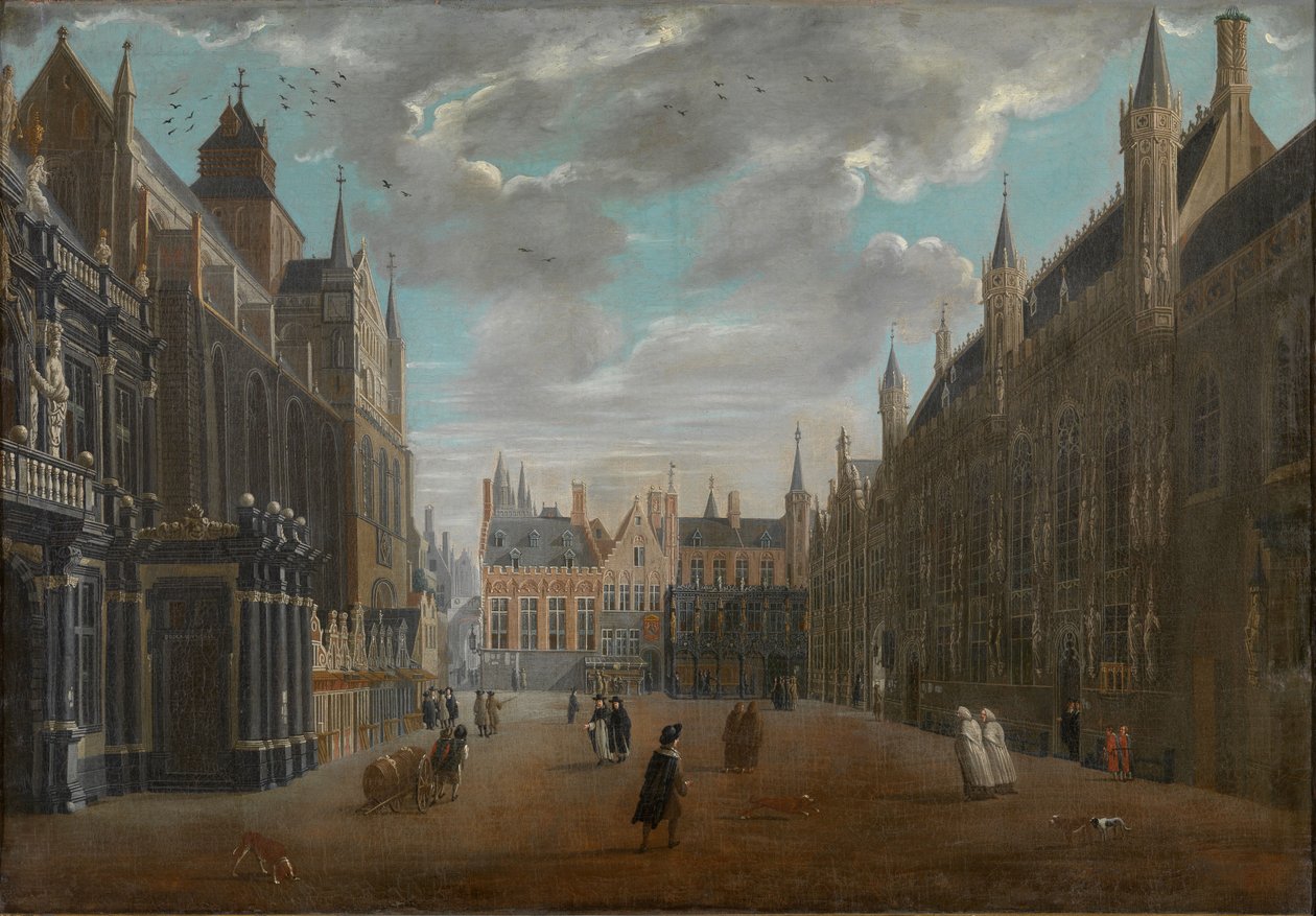 Burg Square i Brugge, 1696. af Jan Baptist van Meunincxhove