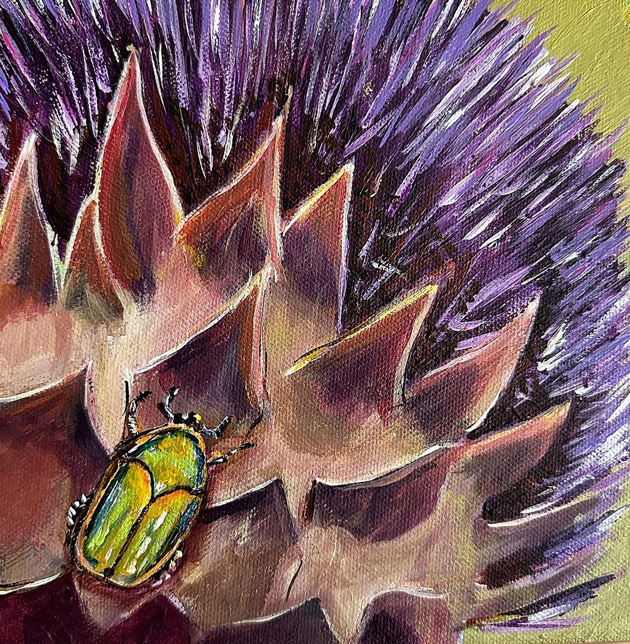 Beetle Below, 2023 (akryl på lærred) af Jan Barzottini