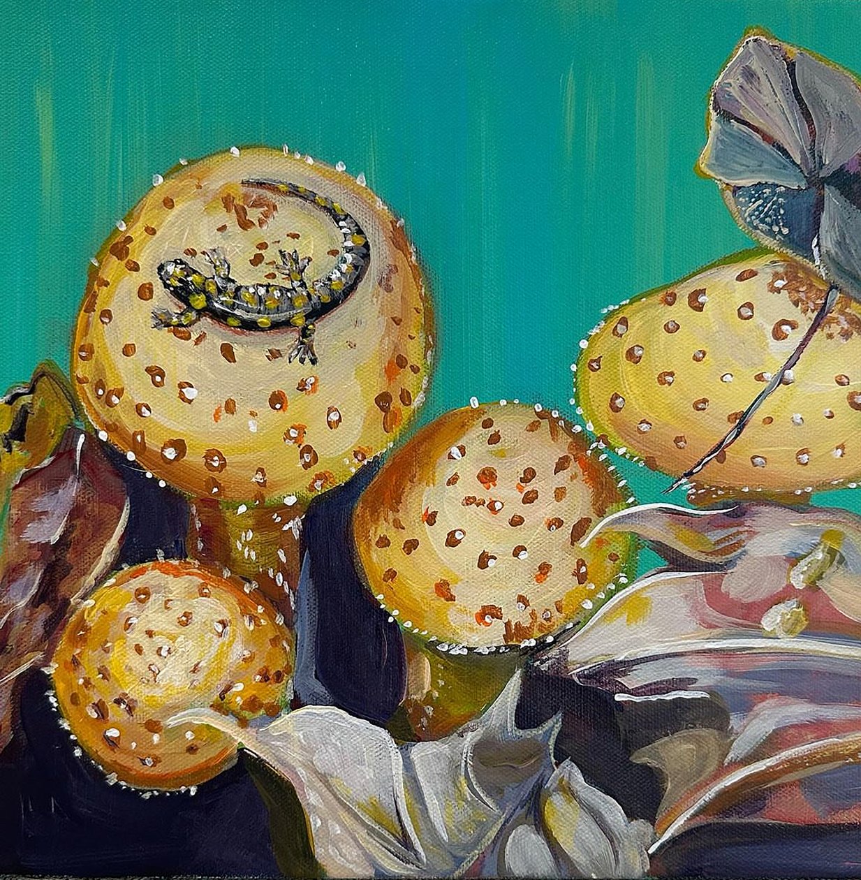 Forest Floor, 2023 (akryl på lærred) af Jan Barzottini