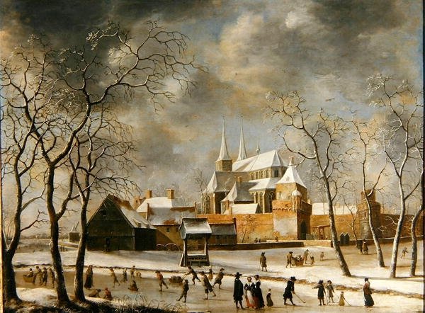 Byen Deventer (olie på lærred) af Jan Beerstraten