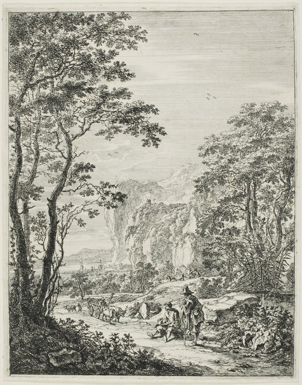 Oksevognen fra Upright Italian Landscapes af Jan Both