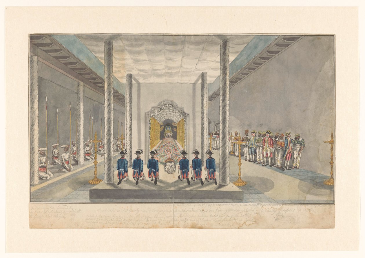 VOC-delegation ved et publikum med Kong Kandy, Sri Rajadi Raja Sinha af Jan Brandes
