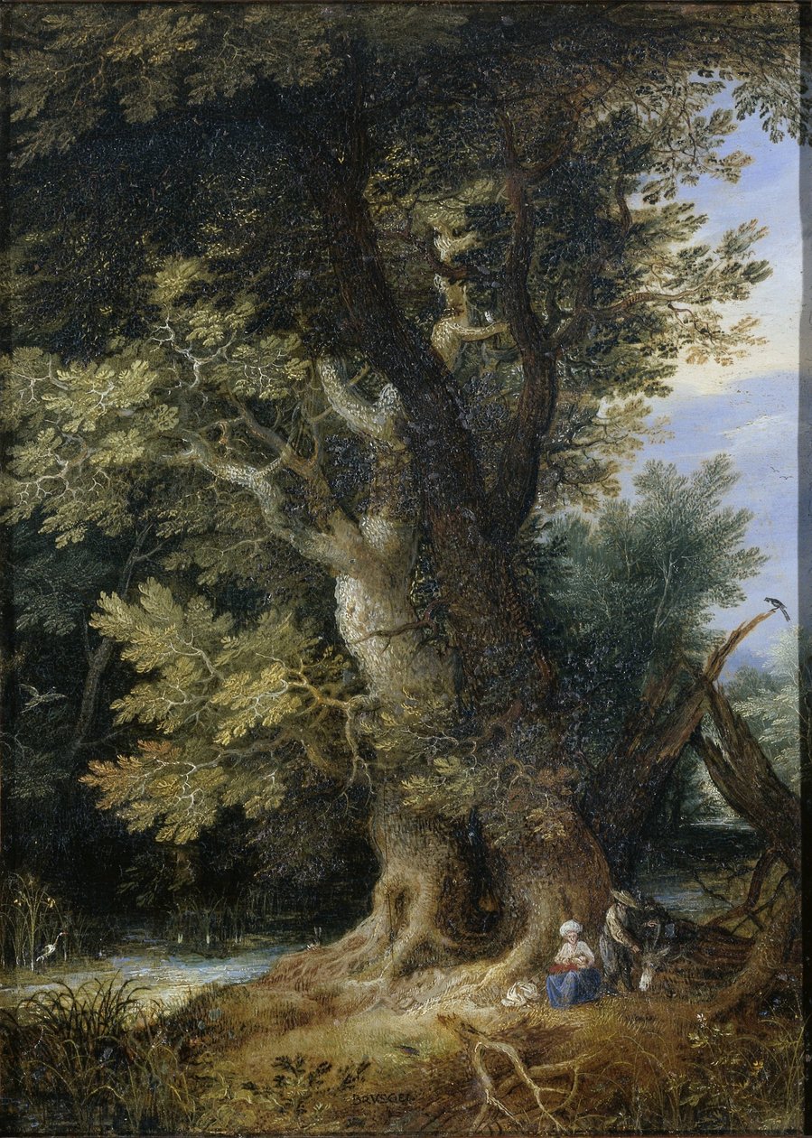 Hvil på flugten til Egypten af Jan Brueghel (I) (manner of)