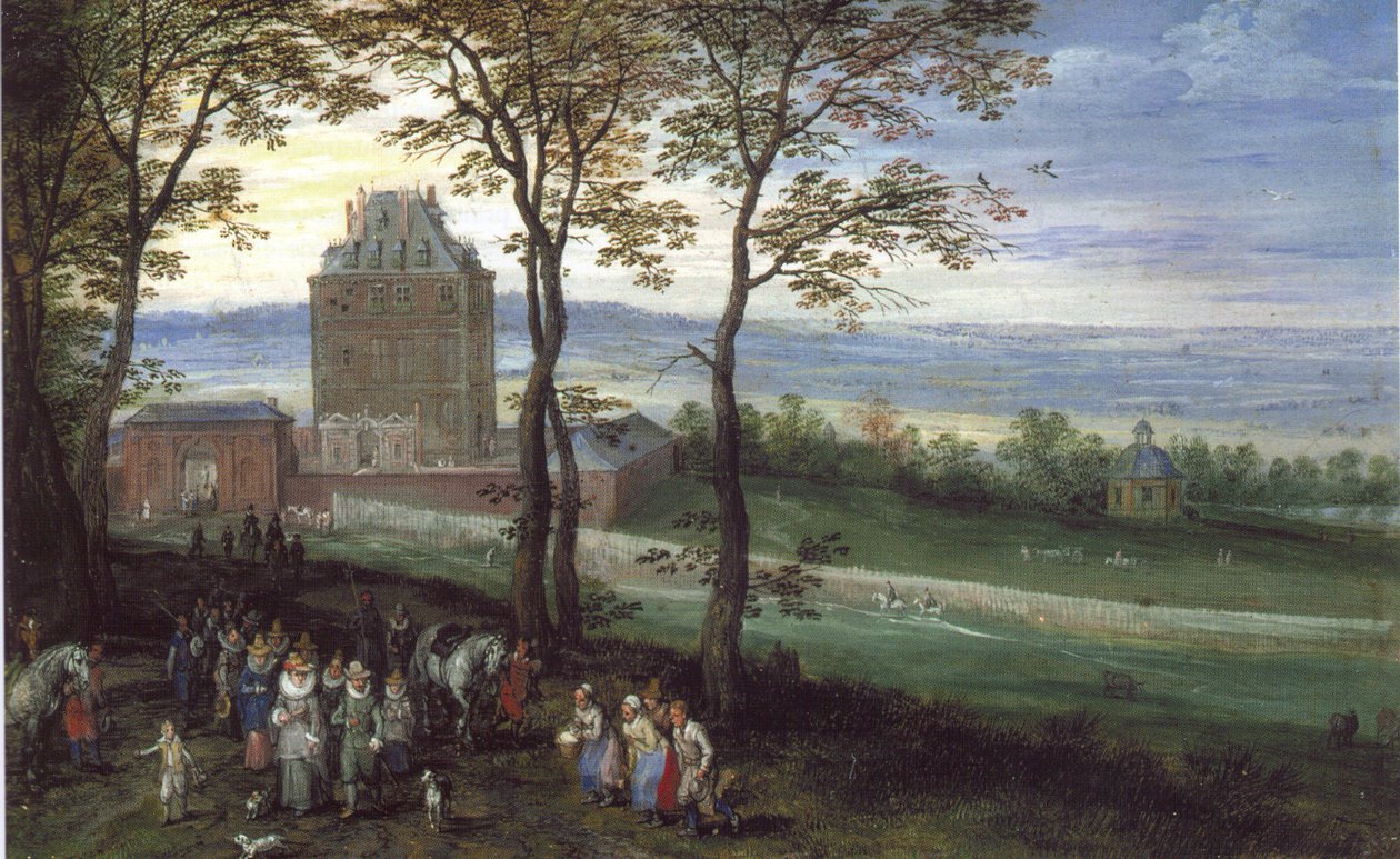 Ærkehertug Albrecht og Isabella foran Mariemont Slot af Jan Brueghel the Elder