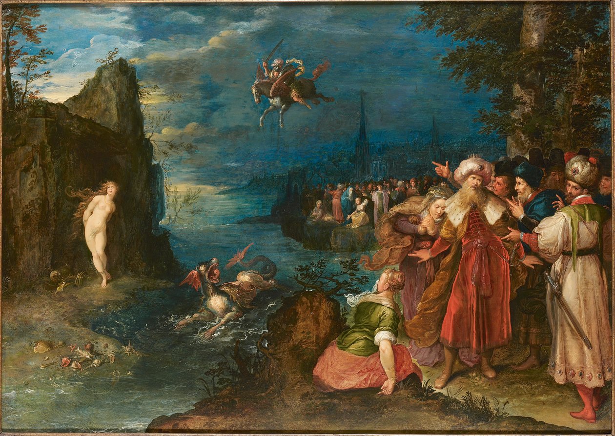 Perseus befrier Andromeda, ca 1600-1610. af Jan Brueghel the Elder