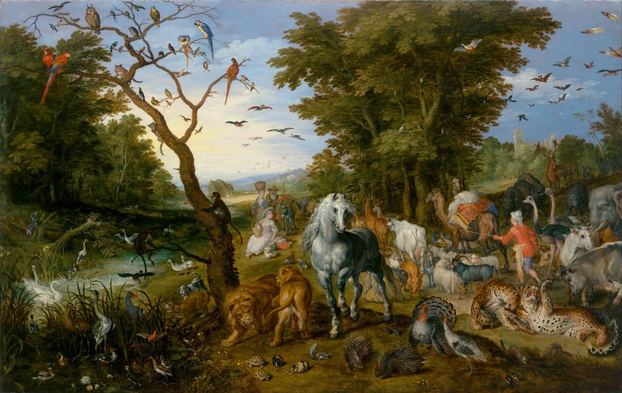 Dyrenes indtræden i Noas ark af Jan Brueghel the Elder