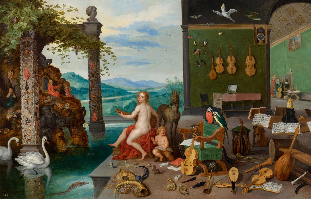 Allegori om hørelse af Jan Brueghel the Younger