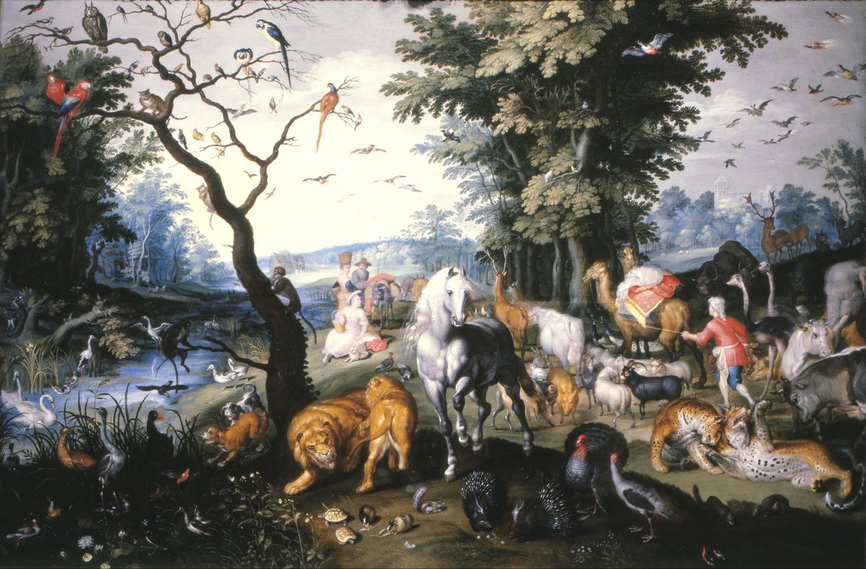 Dyrene, der kommer ind i Noahs Ark af Jan Brueghel the Younger