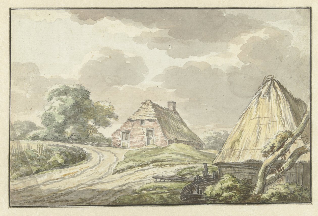 Bondehus ved skillevejen af ​​en landevej af Jan Bulthuis