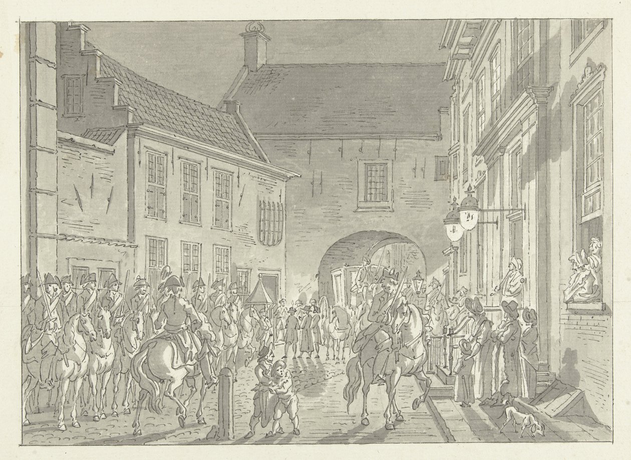 L.P. bragt fra spejlet til fængselsporten, 1795 af Jan Bulthuis