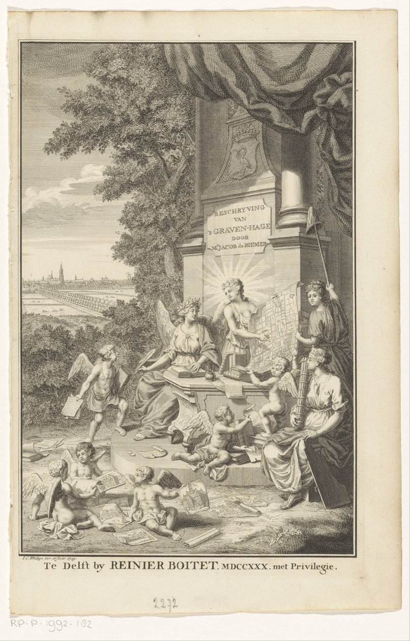 Allegori om Haags historie Titelblad for: Jacob de Riemer, Beschryving van 