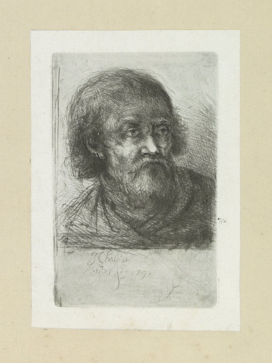 Bebaarde mand, til højre The Compleat Work of Etchings af John Chalon / Oeuvre Complette des Eaux Fortes af Jean Chalon (serietitel) af Jan Chalon