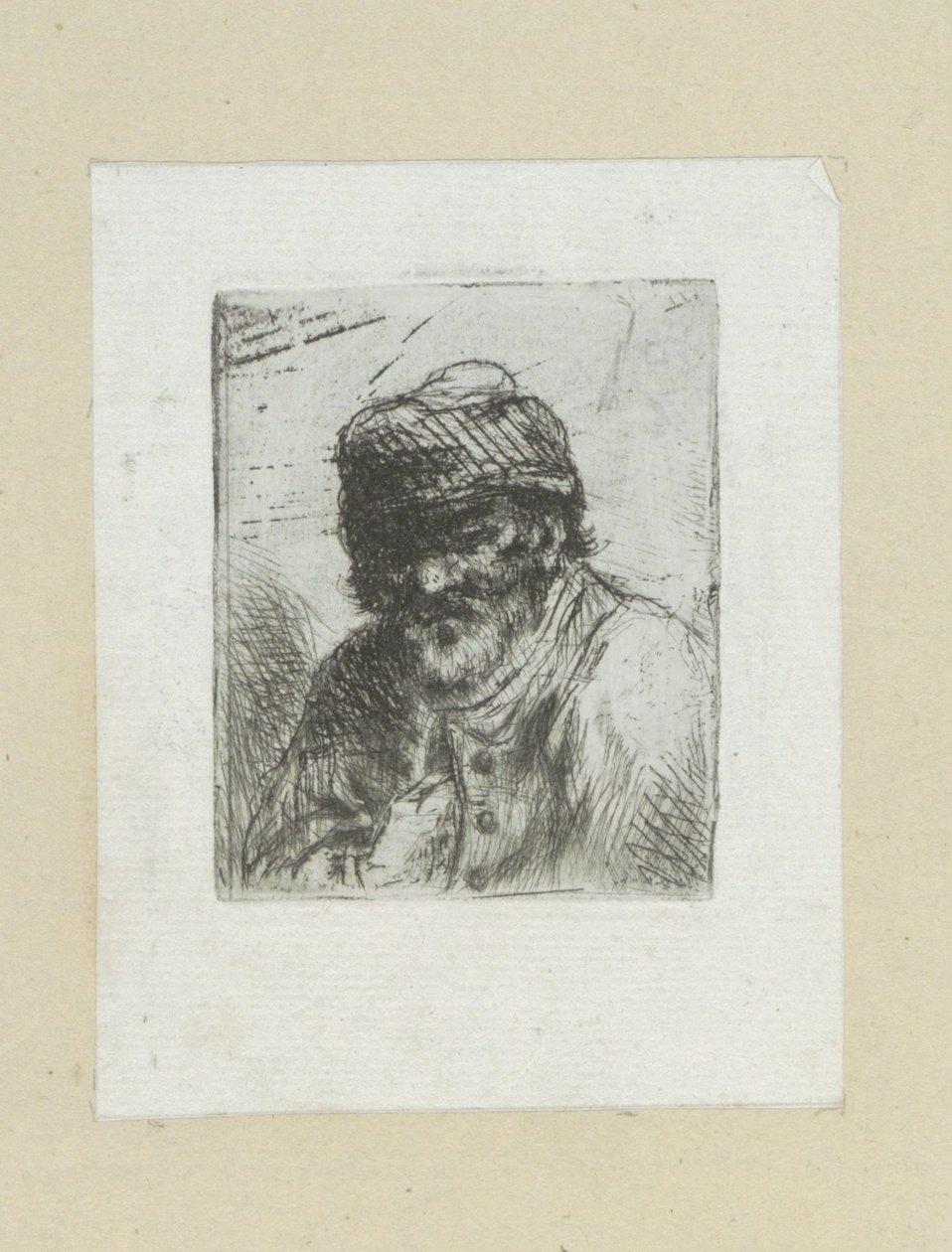 Bebaarde oude man met muts The Compleat Work of Etchings af John Chalon / Oeuvre Complette des Eaux Fortes af Jean Chalon (serietitel) af Jan Chalon