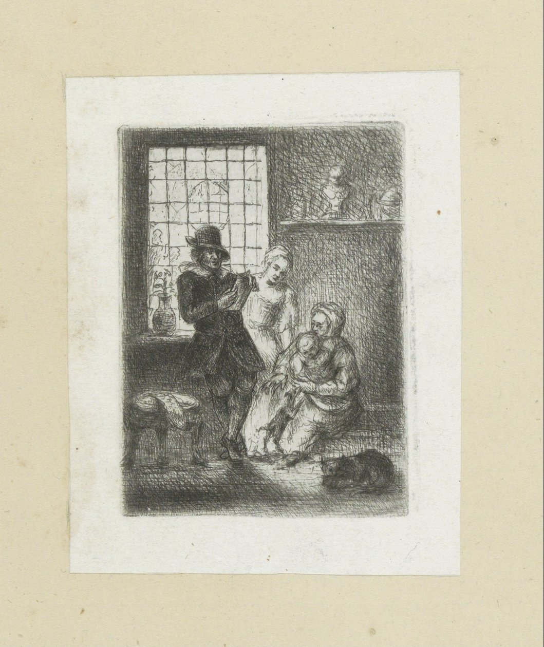 Interiør sætter een gezin The Compleat Work of Etchings af John Chalon / Oeuvre Complette des Eaux Fortes af Jean Chalon (serietitel) af Jan Chalon