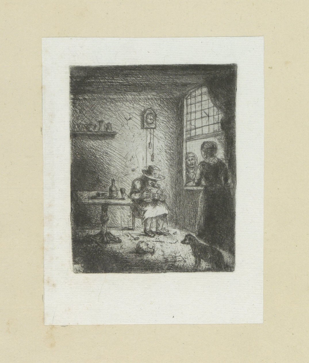 Interiør sætter læsede mand The Compleat Work of Etchings af John Chalon / Oeuvre Complette des Eaux Fortes af Jean Chalon (serietitel) af Jan Chalon