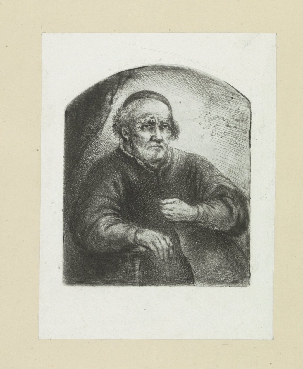 En gammel mand i en stol The Compleat Work of Etchings af John Chalon / Oeuvre Complette des Eaux Fortes af Jean Chalon (serietitel) af Jan Chalon