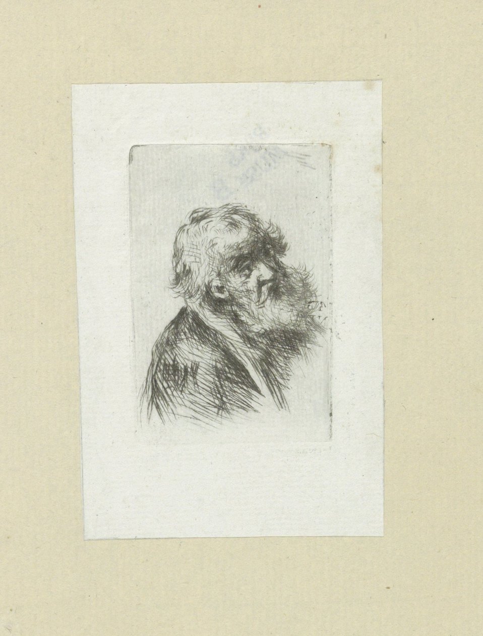 Oude mand sætter baard The Compleat Work of Etchings af John Chalon / Oeuvre Complette des Eaux Fortes af Jean Chalon (serietitel) af Jan Chalon