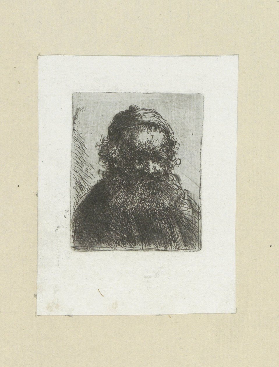 Oude mand sætter baard i muts The Compleat Work of Etchings af John Chalon / Oeuvre Complette des Eaux Fortes af Jean Chalon (serietitel) af Jan Chalon